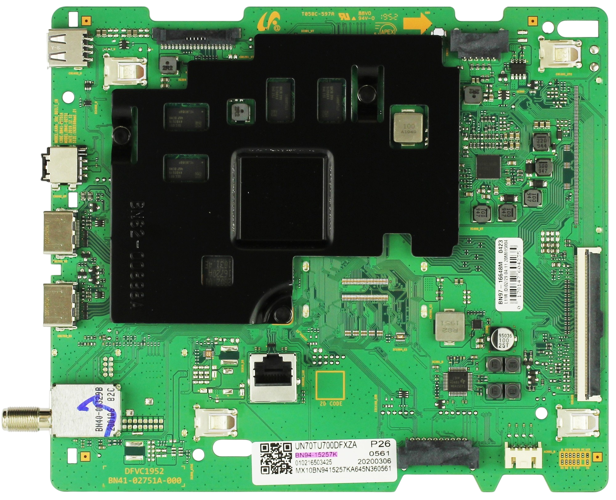 BN94-15257K Samsung Main Board, BN97-16648M, BN41-02751A, UN70TU7000FXZA, UN70TU700DFXZA
