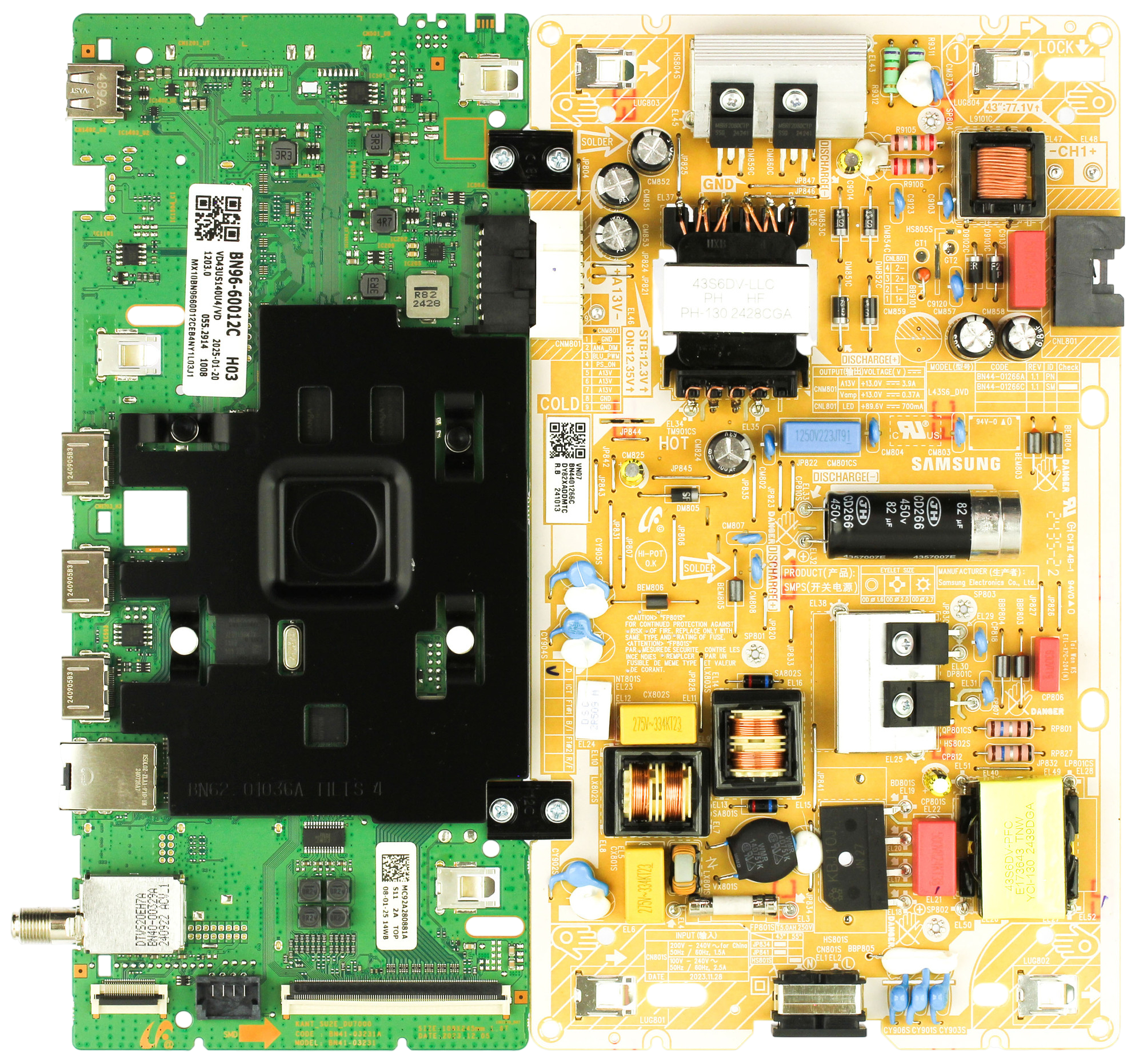 Samsung BN96-60012C Main Board / Power Supply for UN43DU7200BXZA/AB06