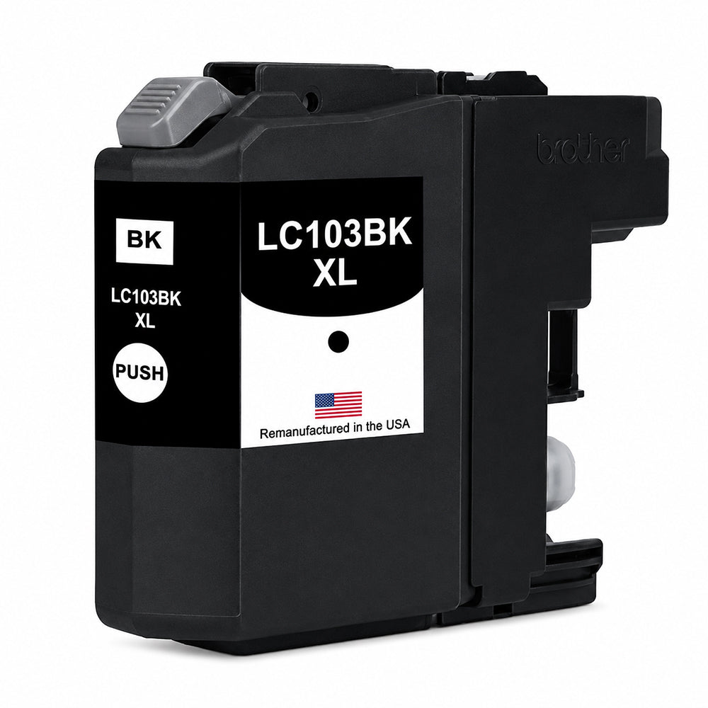 U.S. Remanufactured for Brother LC103BK XL High Yield Black Ink Cartridge