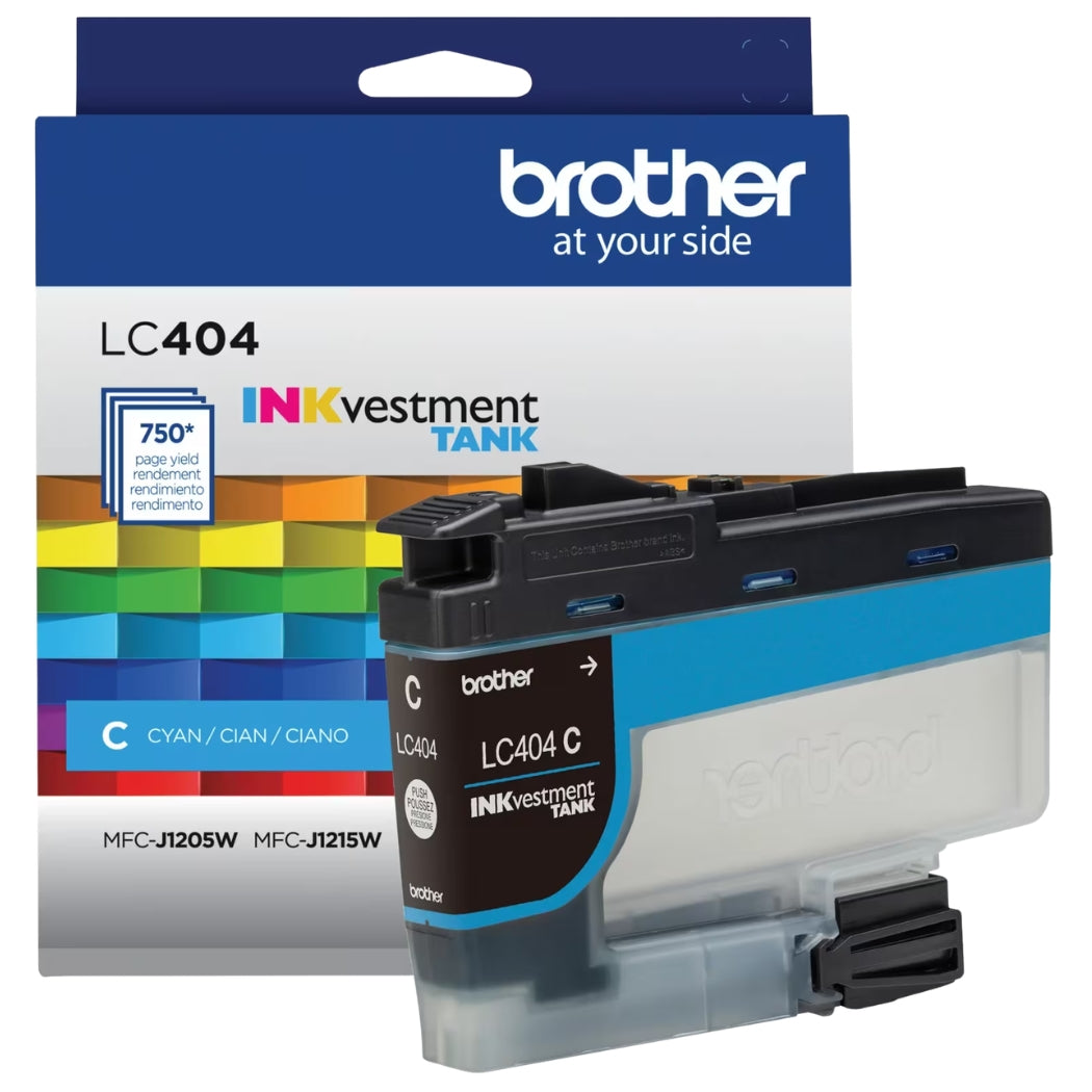 New, Pre-Owned - Brother LC404 Standard-Yield Cyan Ink Cartridge, LC404C