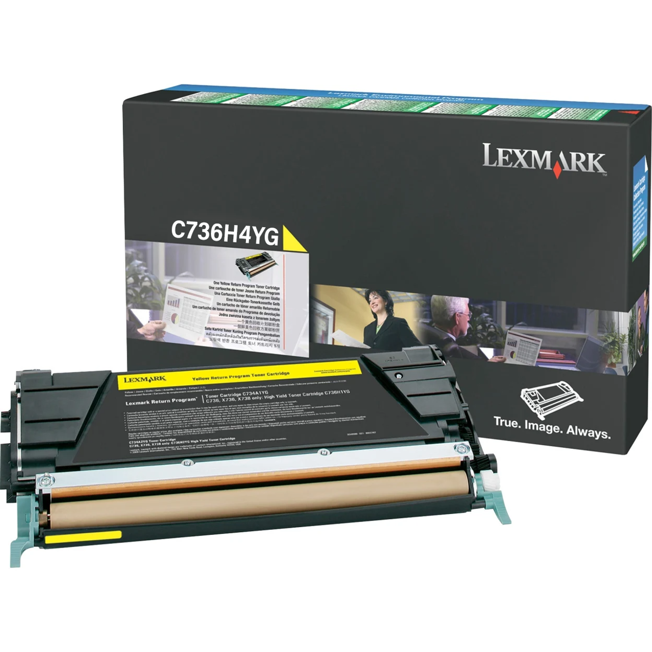 New, Pre-Owned - Lexmark C736H4YG High Yield Yellow Laser Toner Cartridge