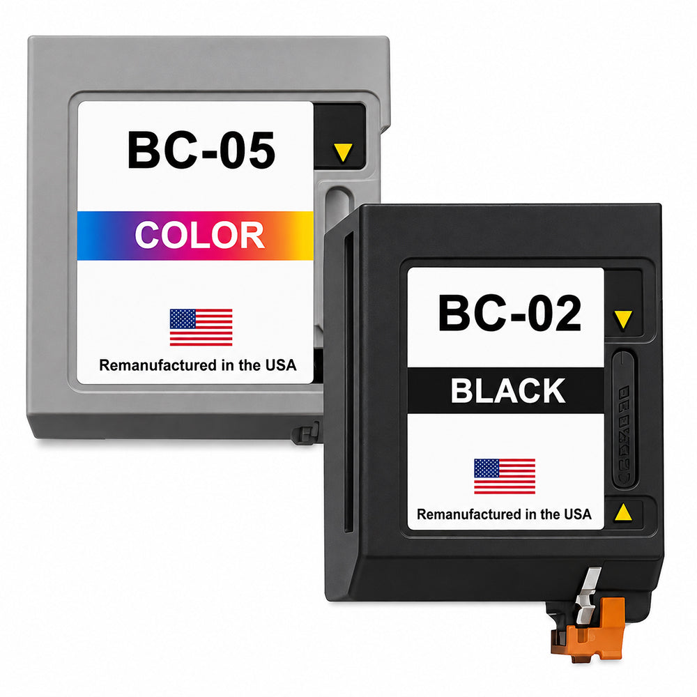 U.S. Remanufactured for Canon BC-02 Black / BC-05 Color Ink Cartridges Combo Pack