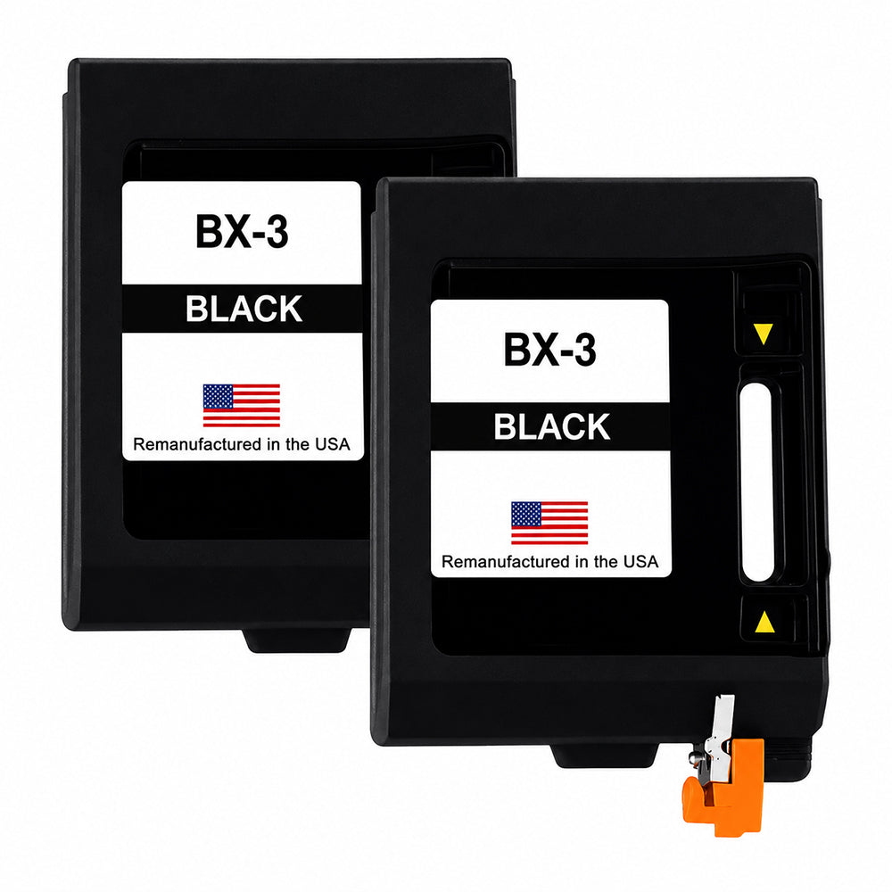 U.S. Remanufactured Ink Cartridges for Canon BX-3 Black Twin Pack