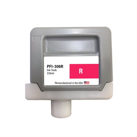 U.S. Remanufactured for Canon PFI-306R 330ml Red Ink Cartridge