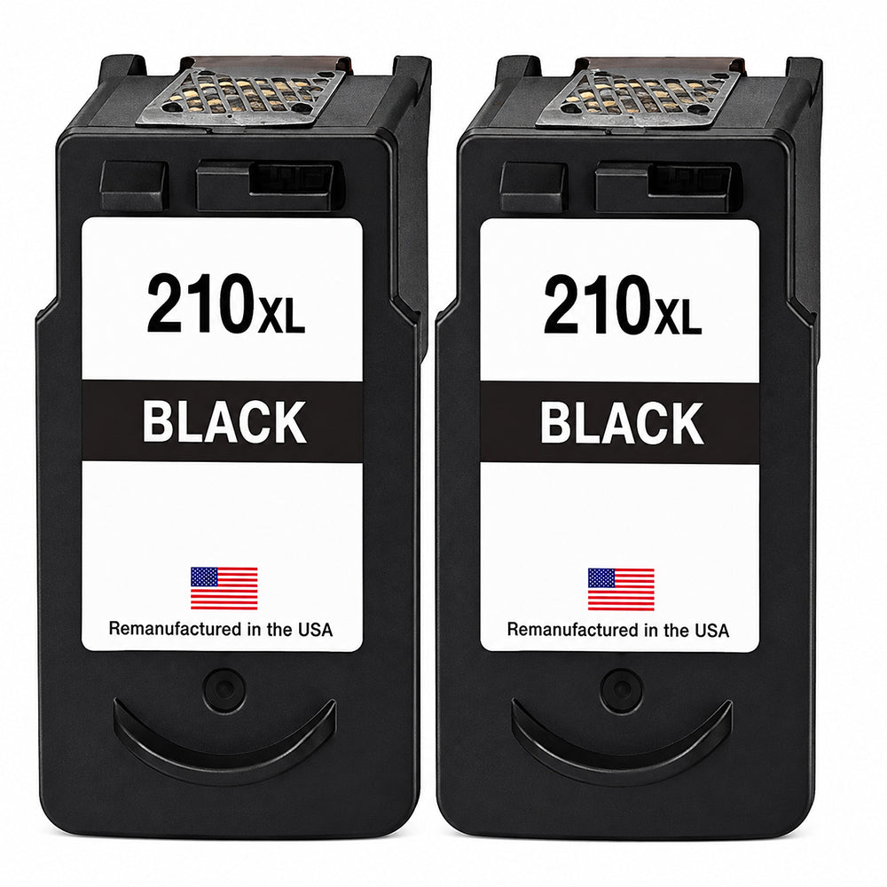 U.S. Remanufactured for Canon PG-210XL Black Ink Cartridge Twin Pack