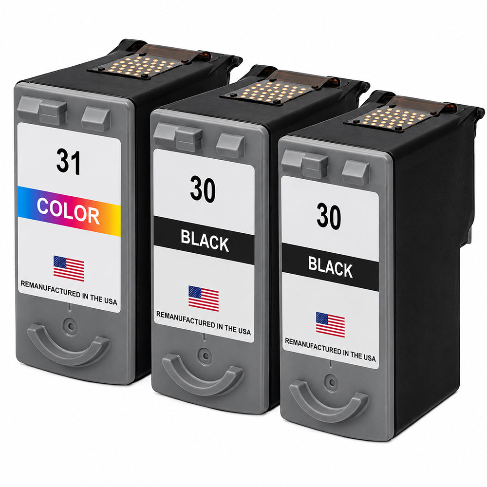 U.S. Remanufactured for Canon PG-30 2 Black / CL-31 1 Color Ink Cartridge 3-Pack