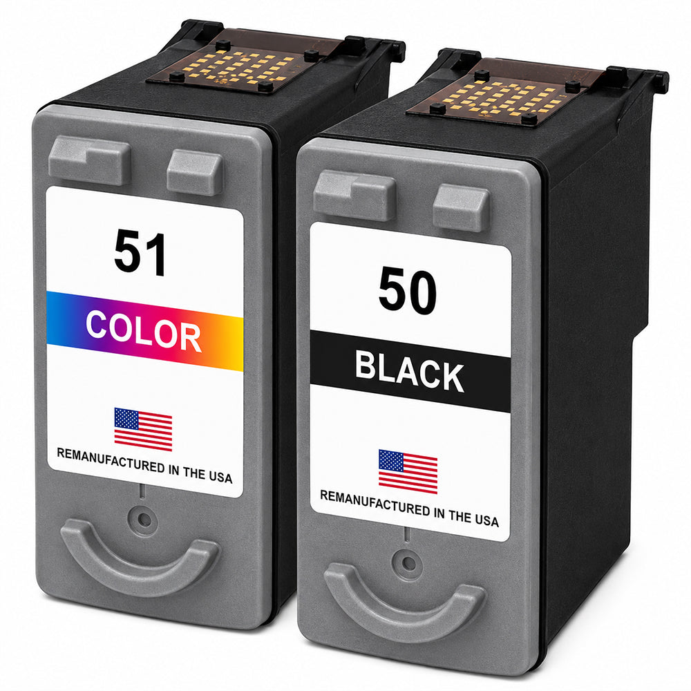 U.S. Remanufactured for Canon PG-50 Black / CL-51 Color Ink Cartridge Combo Pack