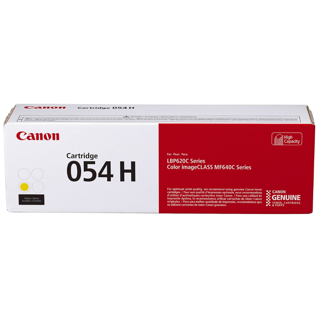 New, Pre-Owned - Canon 054H High-Yield Yellow LaserJet Toner Cartridge, 3025C001