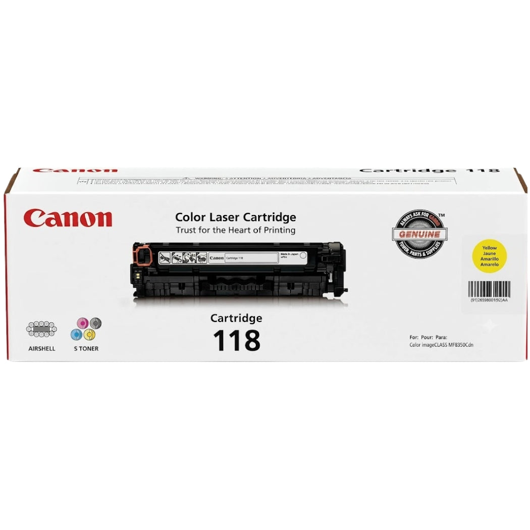 New, Pre-Owned - Canon 118 High Yield Yellow Toner Cartridge, 2659B001AA