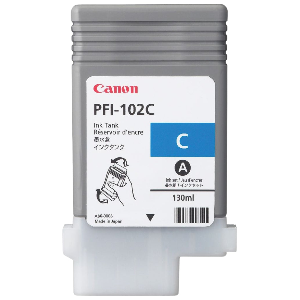New, Pre-Owned - Canon PFI-102 130mL Cyan Ink Cartridge