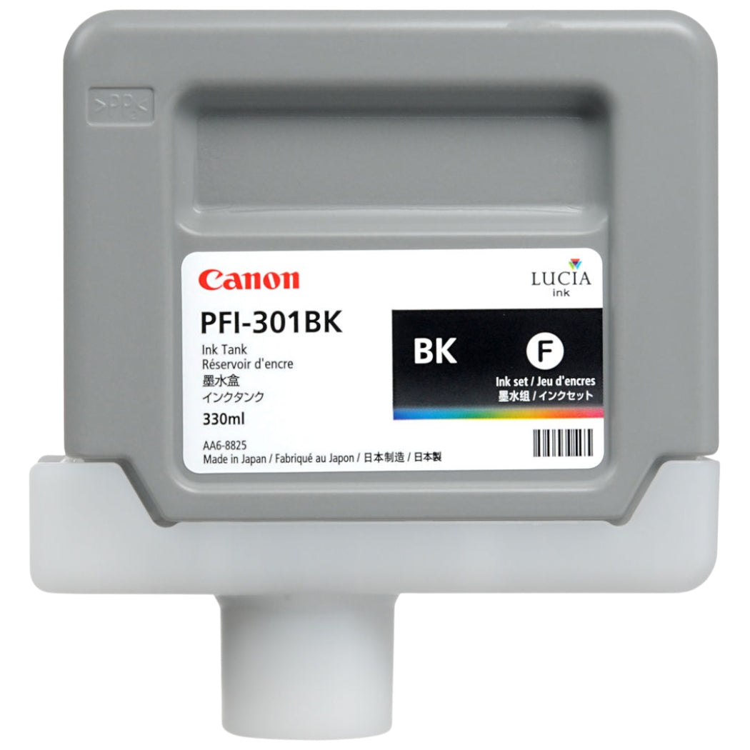 New, Pre-Owned - Canon PFI-301BK Standard-Yield Black Ink Cartridge, 1486B001AA