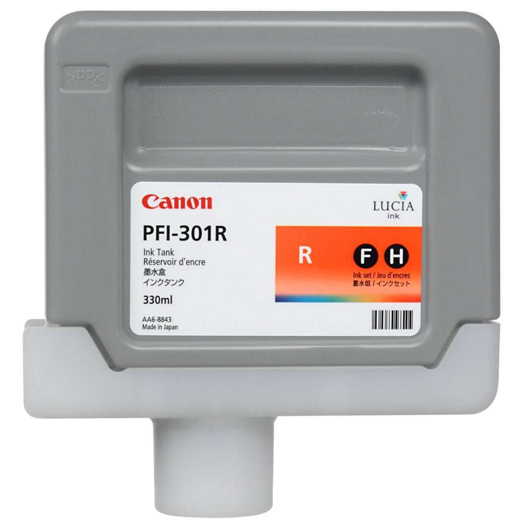 New, Pre-Owned - Canon PFI-301R Standard-Yield Red Ink Cartridge, 1492B001AA