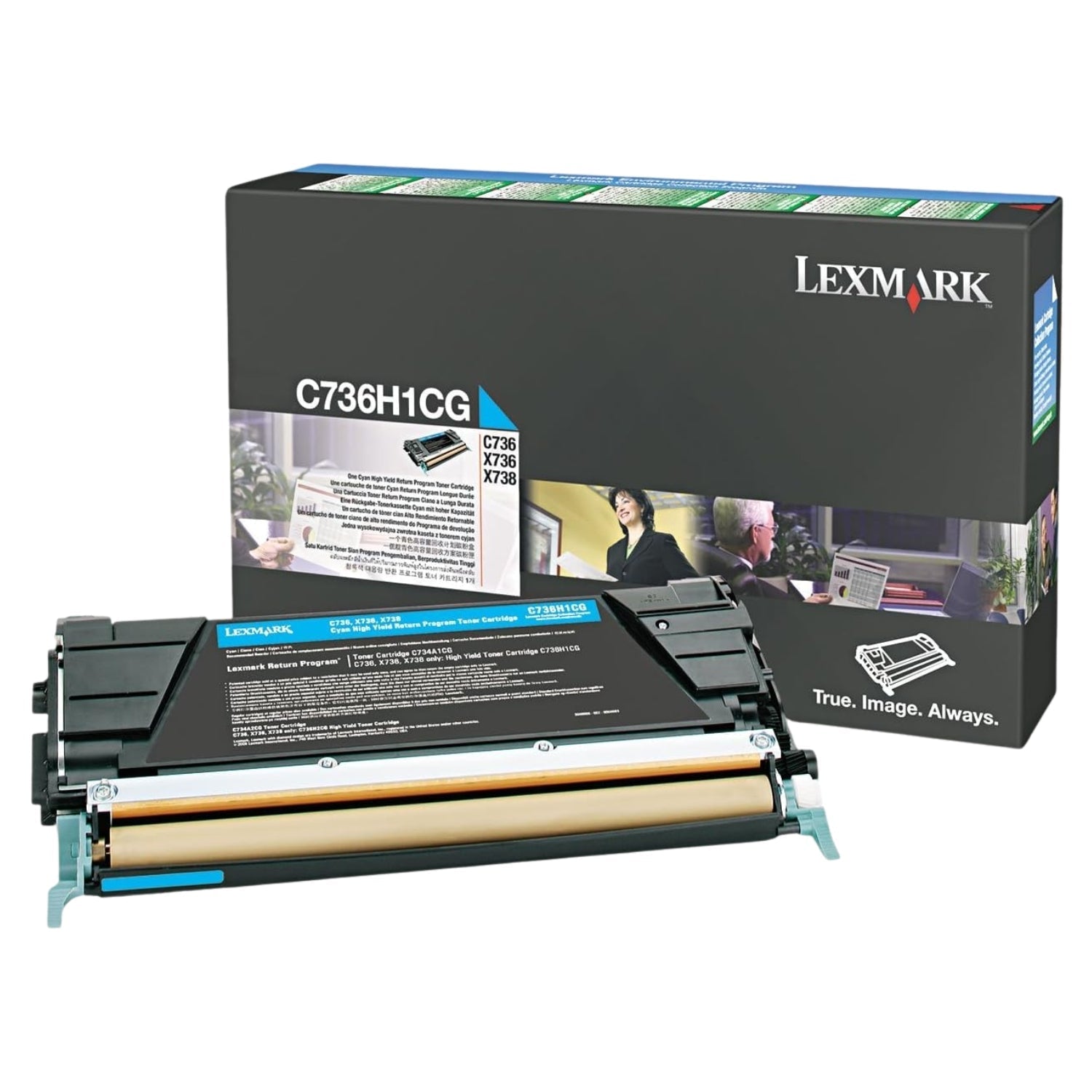 New, Pre-Owned - Lexmark C736/X736 High Yield Cyan Toner Cartridge, C736H1CG