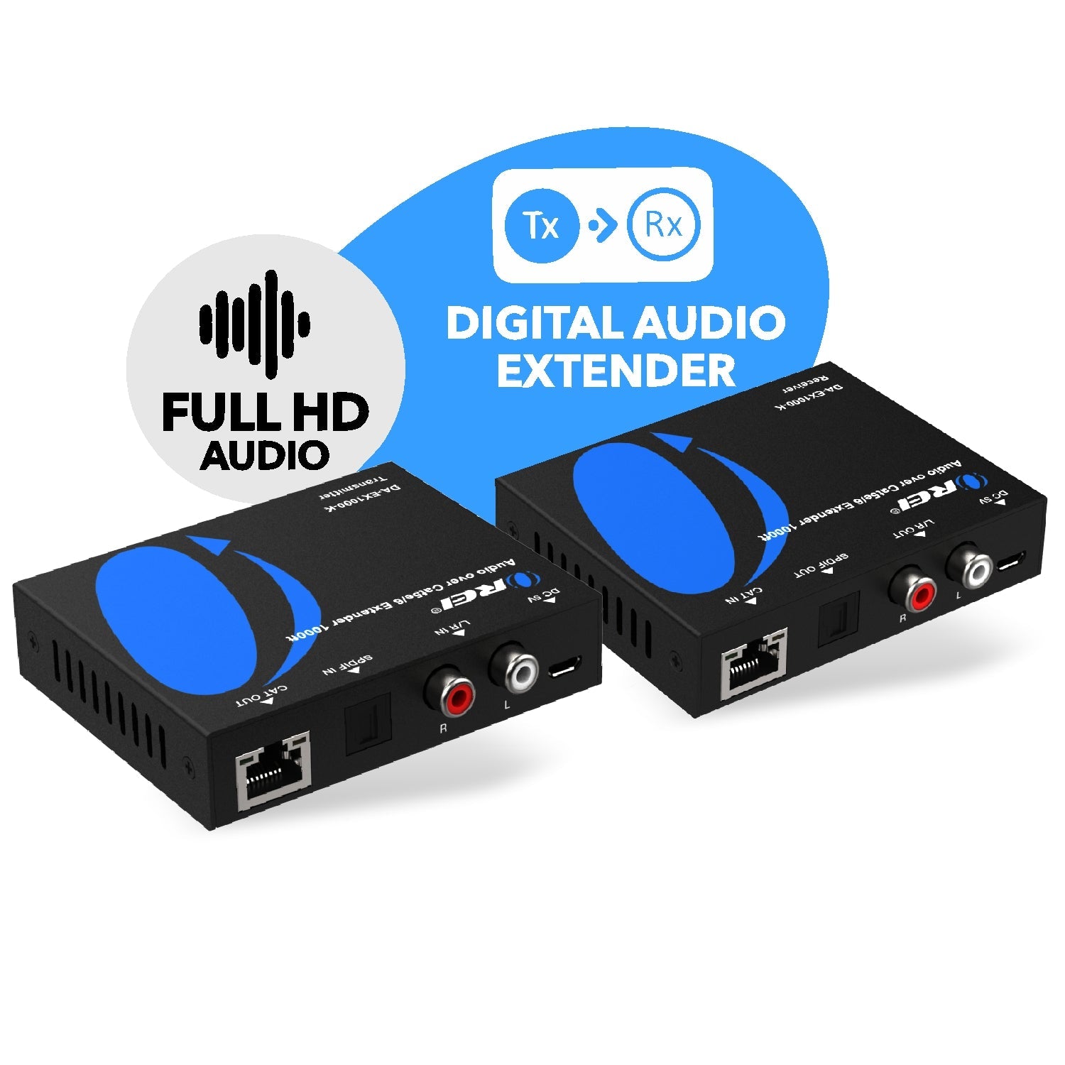 S/PDIF & L/R Audio Extender - 1000ft (cat6)-DA-EX1000-K