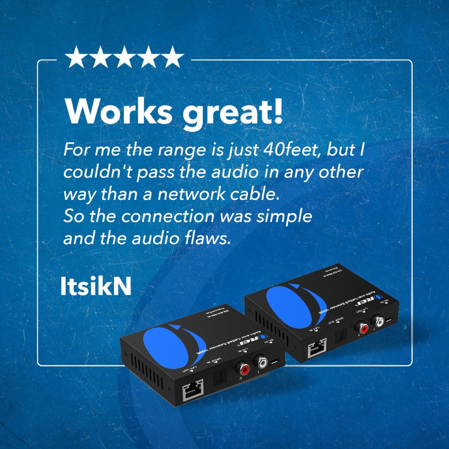 S/PDIF & L/R Audio Extender - 1000ft (cat6)-DA-EX1000-K