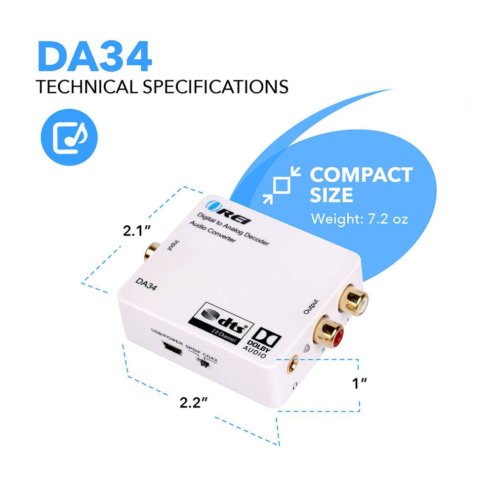 Digital to Analog Decoder Audio Converter-DA34