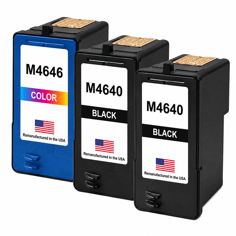 U.S. Remanufactured for Dell Series 5 M4640 2 Black / M4646 1 Color Ink Cartridges 3-Pack