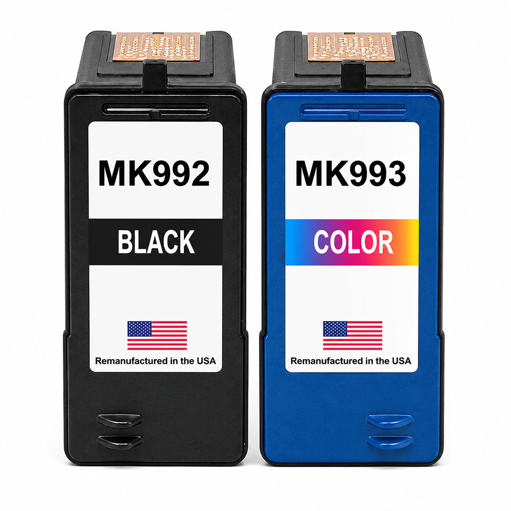 U.S. Remanufactured for Dell Series 9 MK992 Black / MK993 Color Ink Cartridges Combo Pack