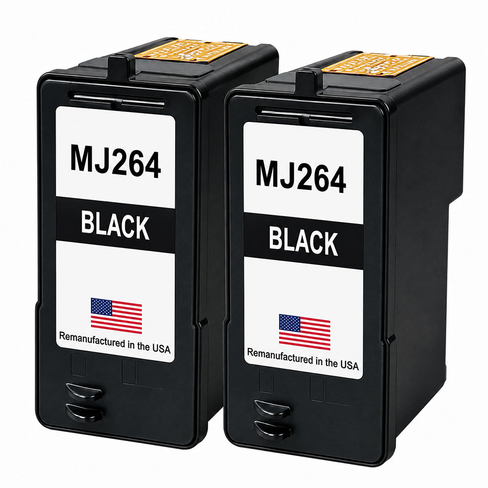 U.S. Remanufactured Ink Cartridges for Dell Series 8 MJ264 Black Twin Pack