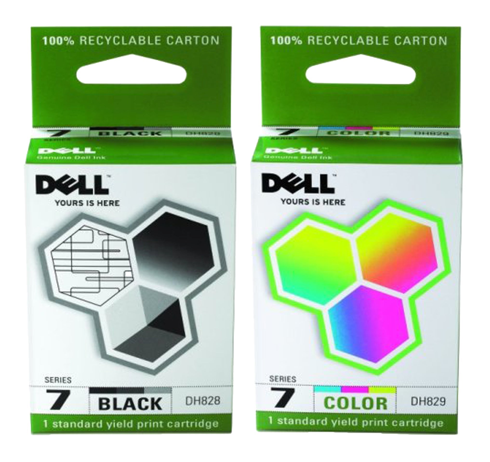 New, Pre-Owned - Dell Series 7 Black and Color Combo Pack Ink Cartridges