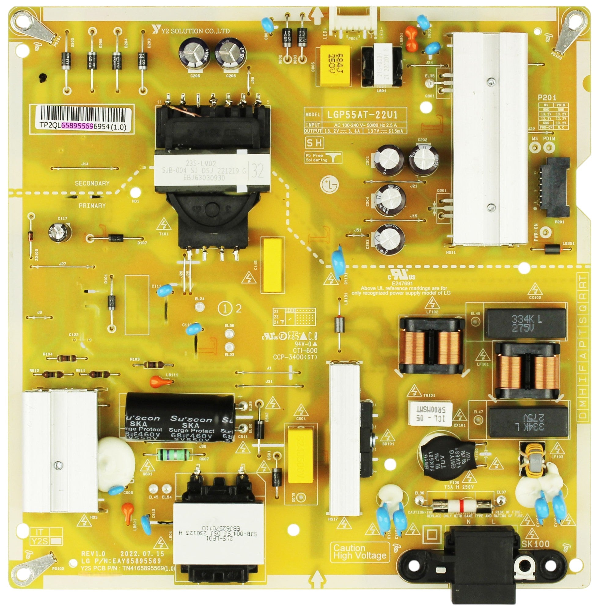 LG EAY65895569 Power Supply/LED Driver Board