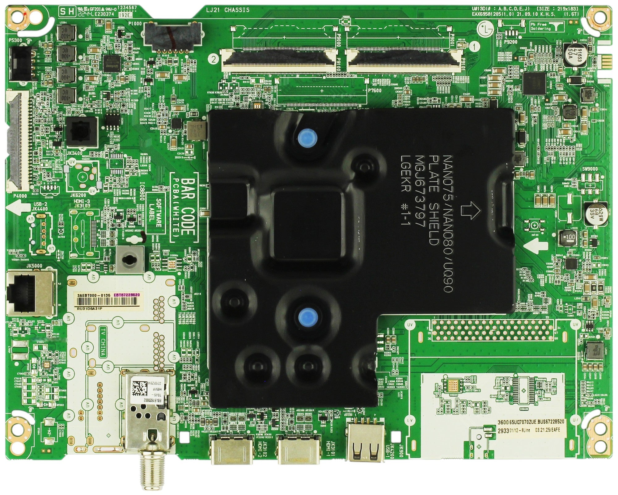 EBT67228520 LG Main Board, EAX69581205 (1.0), 65UQ7070ZUE, 65UQ7050ZUD