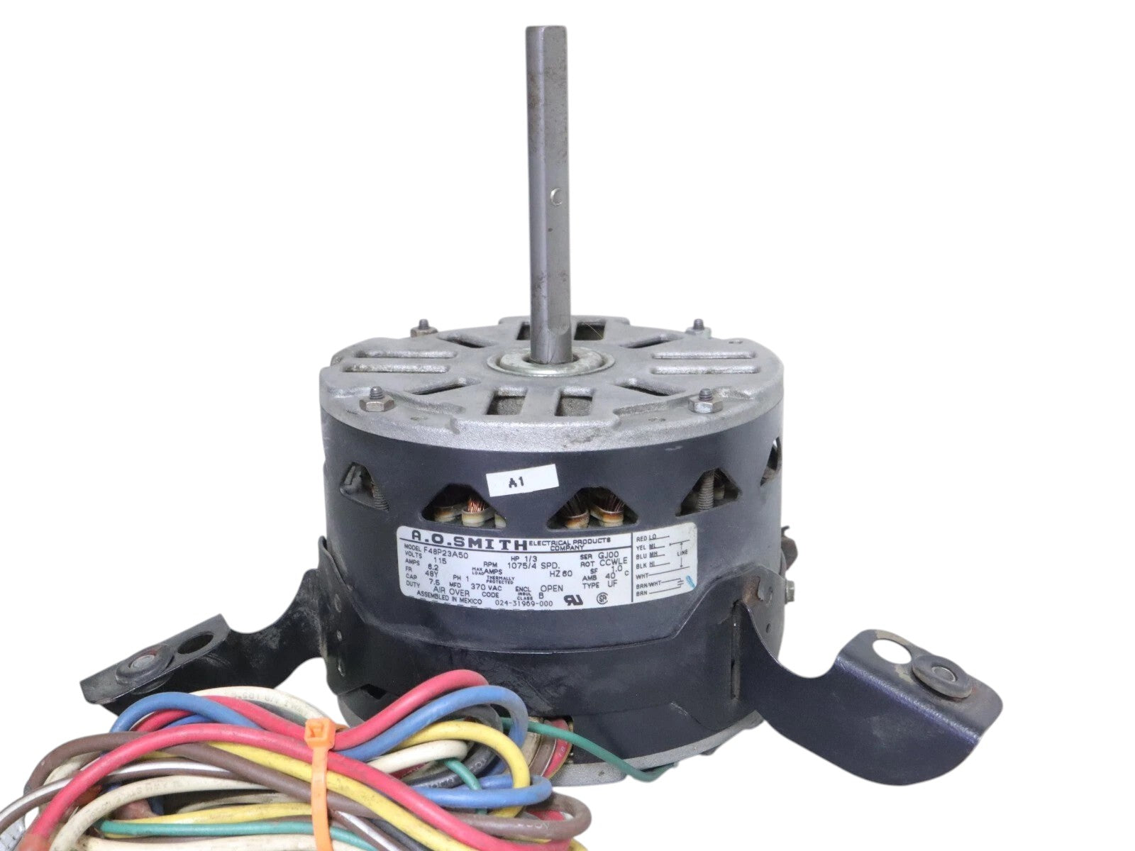 A.O. Smith F48P23A50 Blower Motor 1/3HP 115V 1075RPM 4SPD 60Hz 024-31969-000