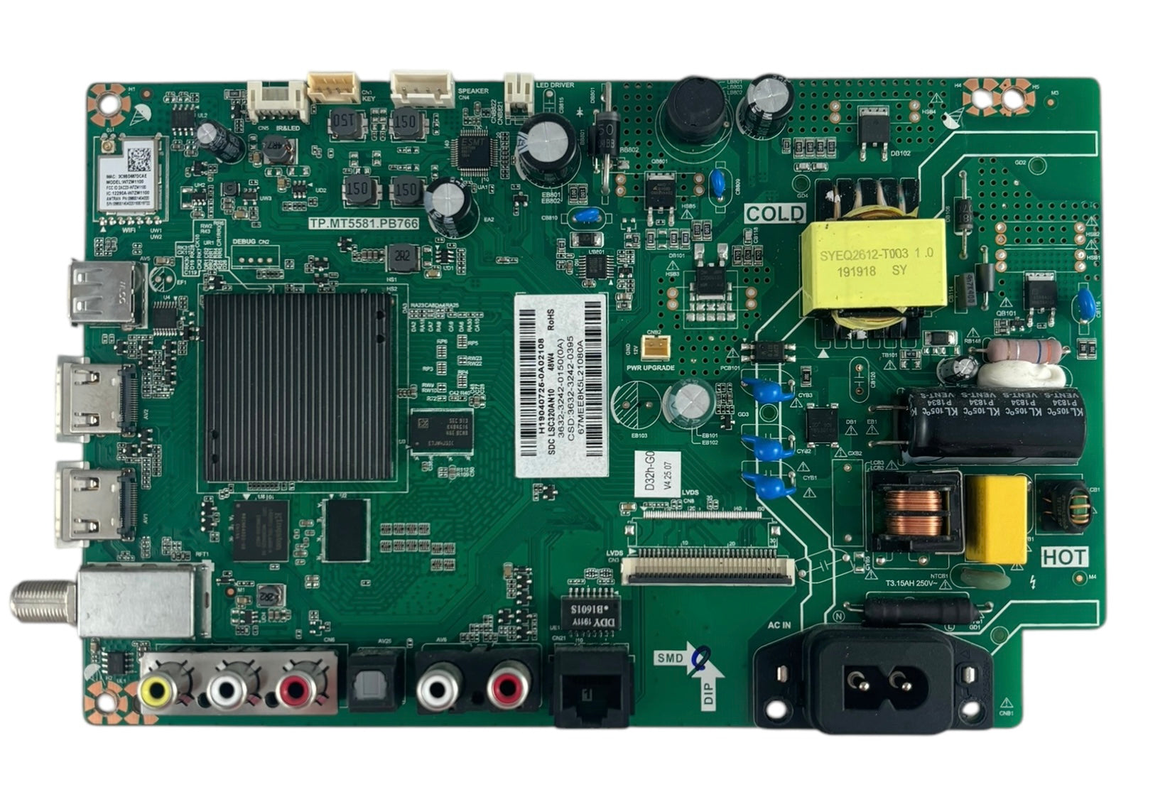 Vizio 3632-3242-0150 Main Board / Power Supply for D32H-G0