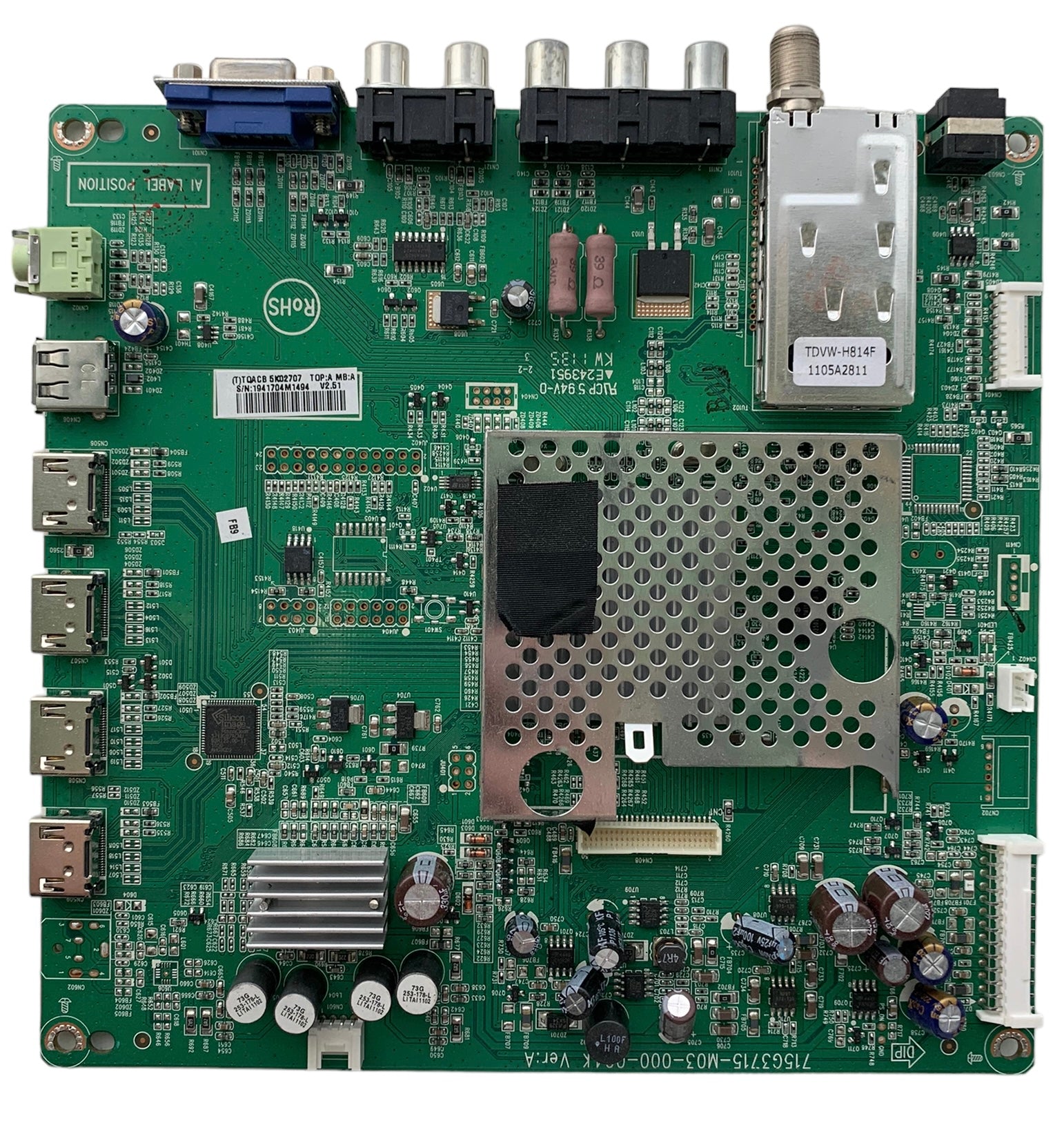 Vizio CBPFTQACB5K027 Main Board for E320VA