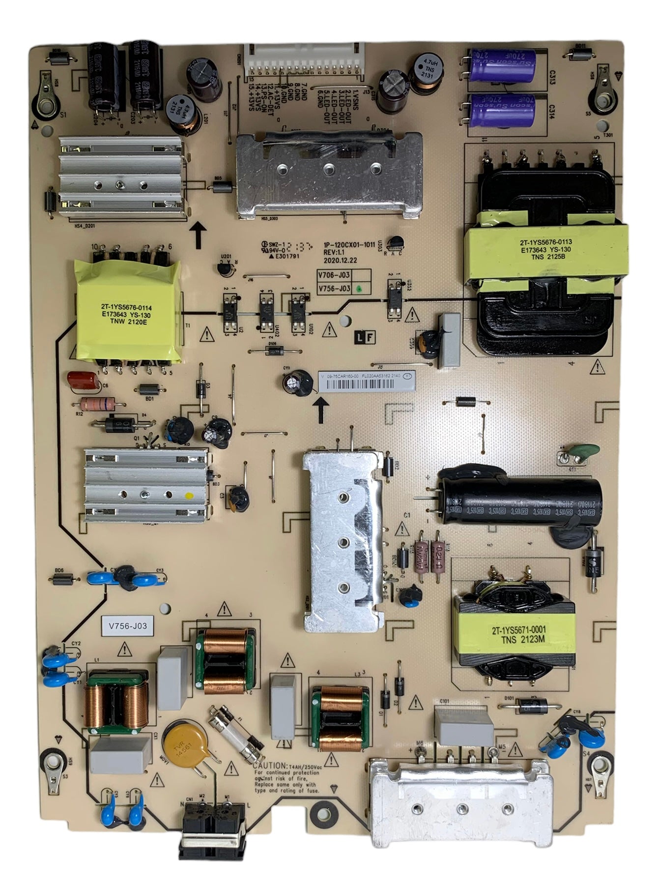 Vizio 09-75CAR160-00 Power Supply / LED Board V756-J03 V756X-J03