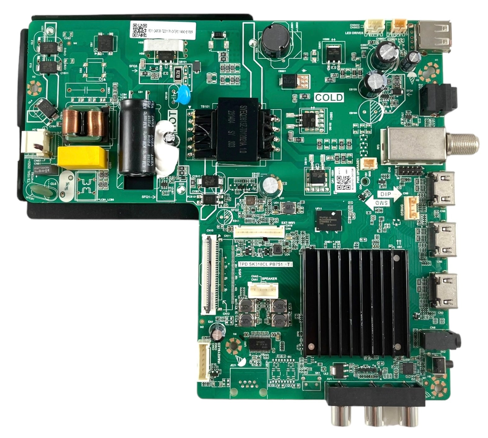 RCA/ONN 240038 Main Board / Power Supply for RTR4360-E-US 100058007