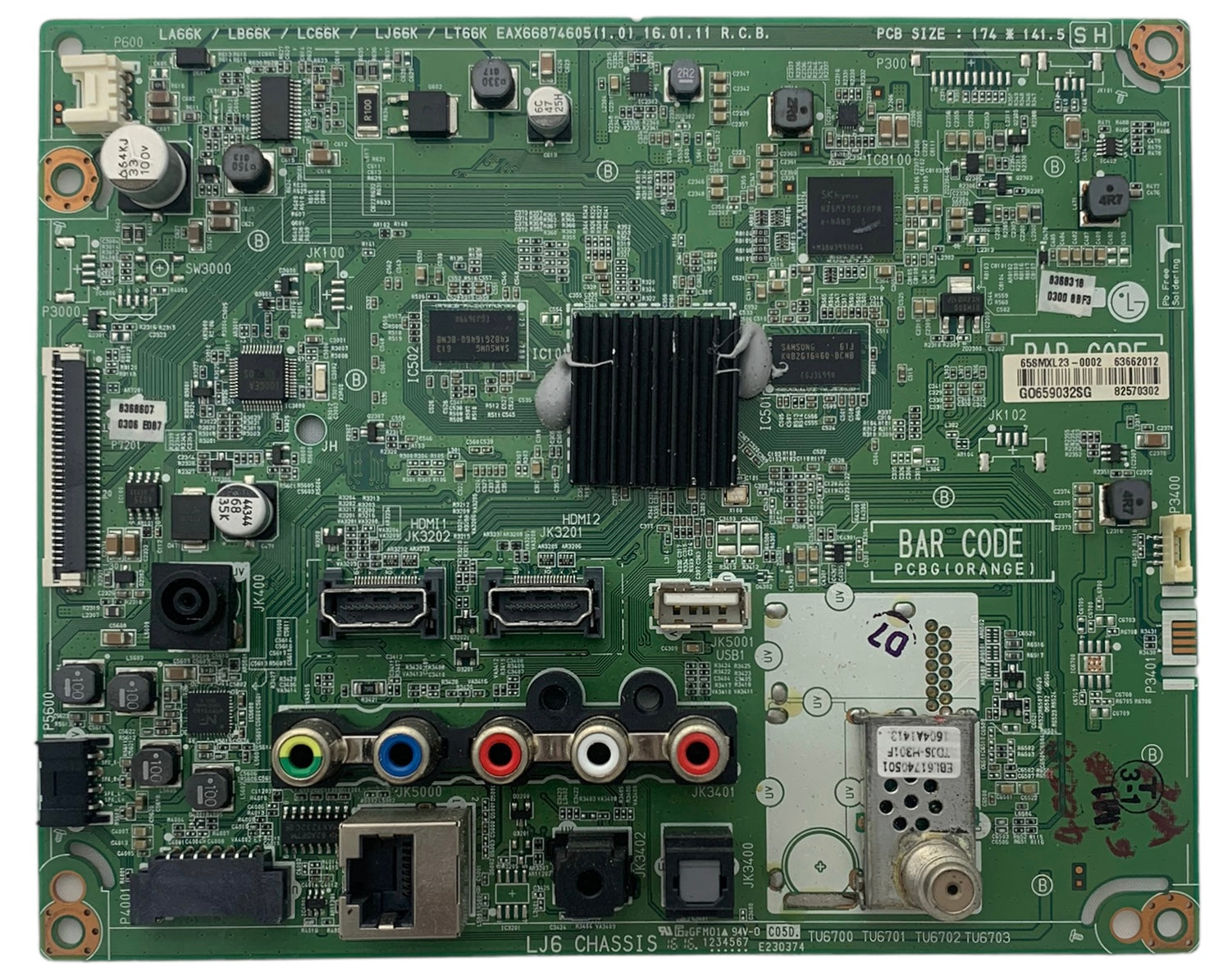 LG EBR82570302 Main Board for 32LH570B-UC.AUSWLJM 32LH570B-UC.BUSWLJM