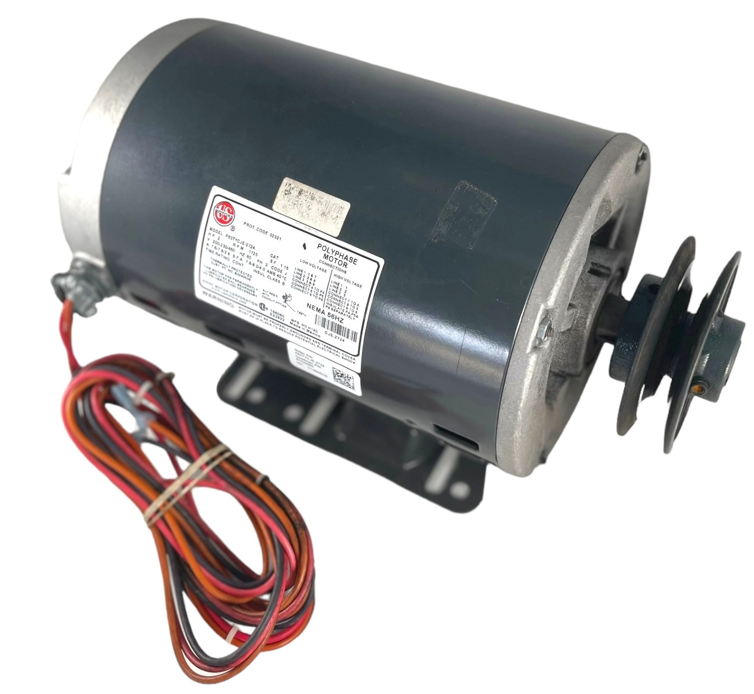 US Motors, Amana-Goodman P63TYCJE-2724 2 HP, 200-230/460V, 3 PH, 1,725 RPM, Frame 56HZ, Blower Replacement