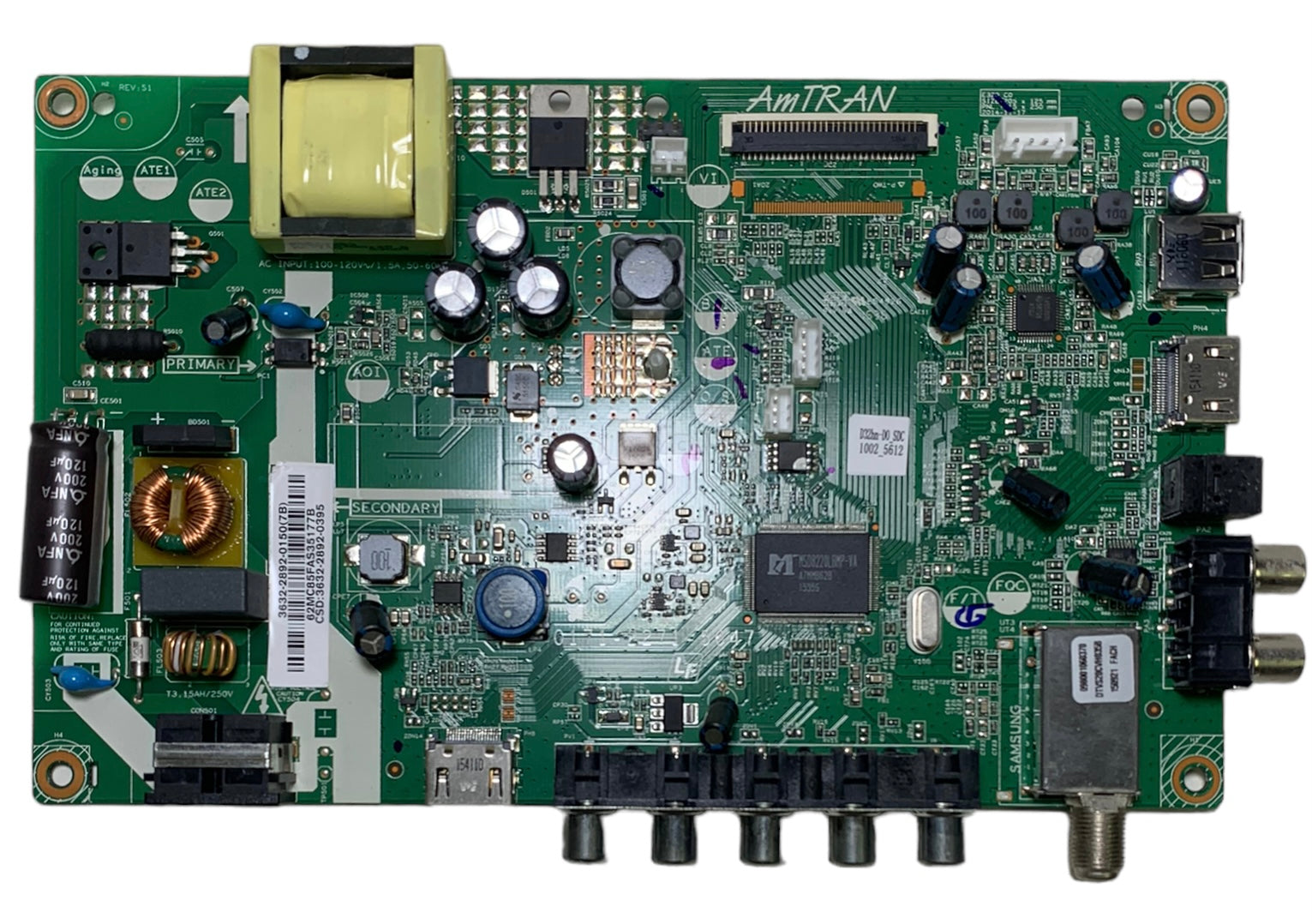 Vizio 3632-2892-0395 Main Board / Power Supply for D32HN-D0 (LAUSUKAR Serial)
