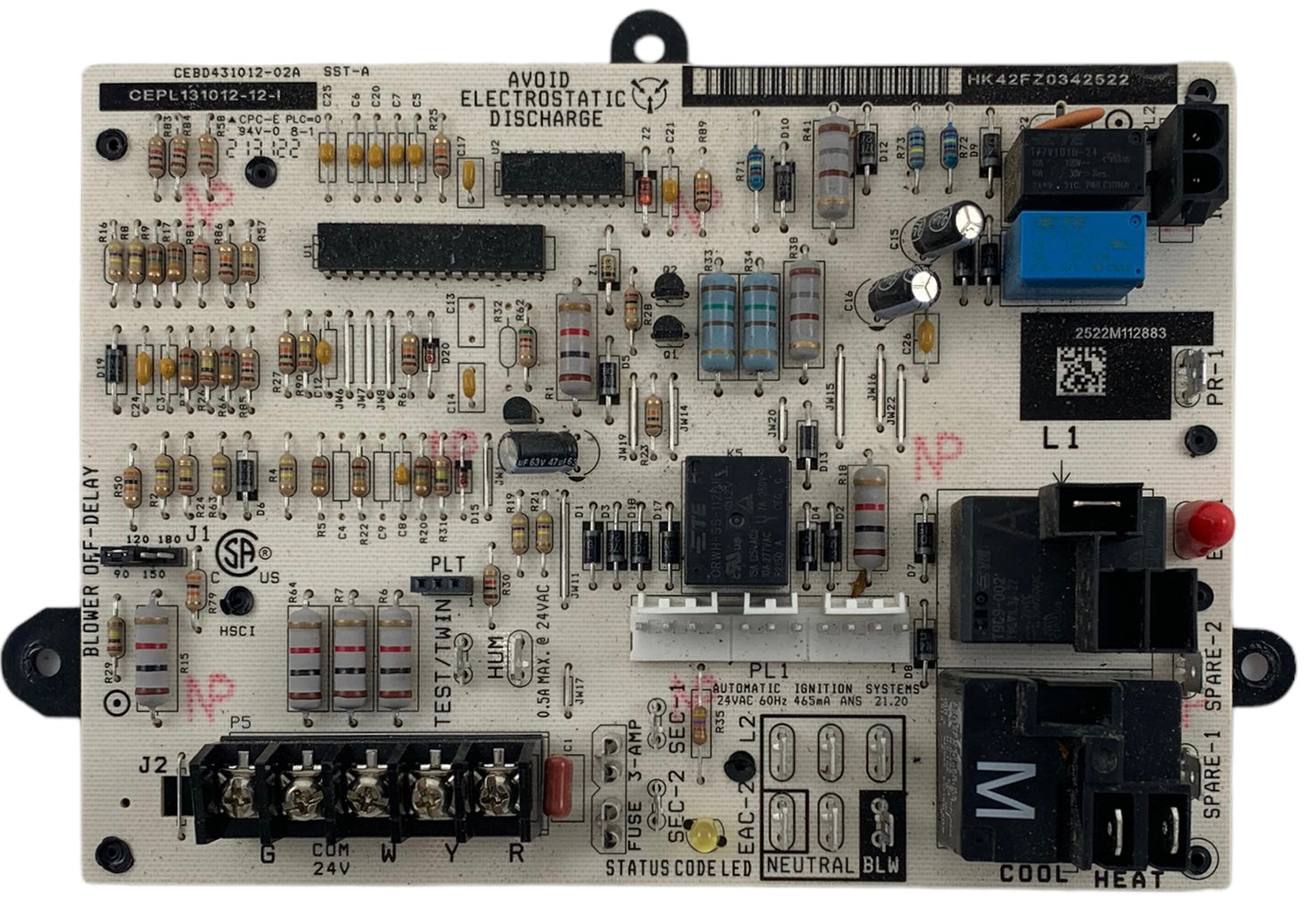 Furnace Control Circuit Board CEBD431012-02A CEPL131012-12-1 Carrier