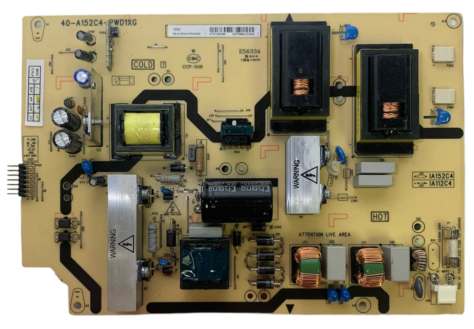 TCL 08-IA152C4-PW200AA Power Supply / Backlight Inverter