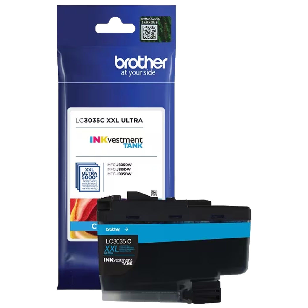 New, Pre-Owned - Brother LC3035C XXL Cyan Ultra High-Yield INKvestment Ink Tank