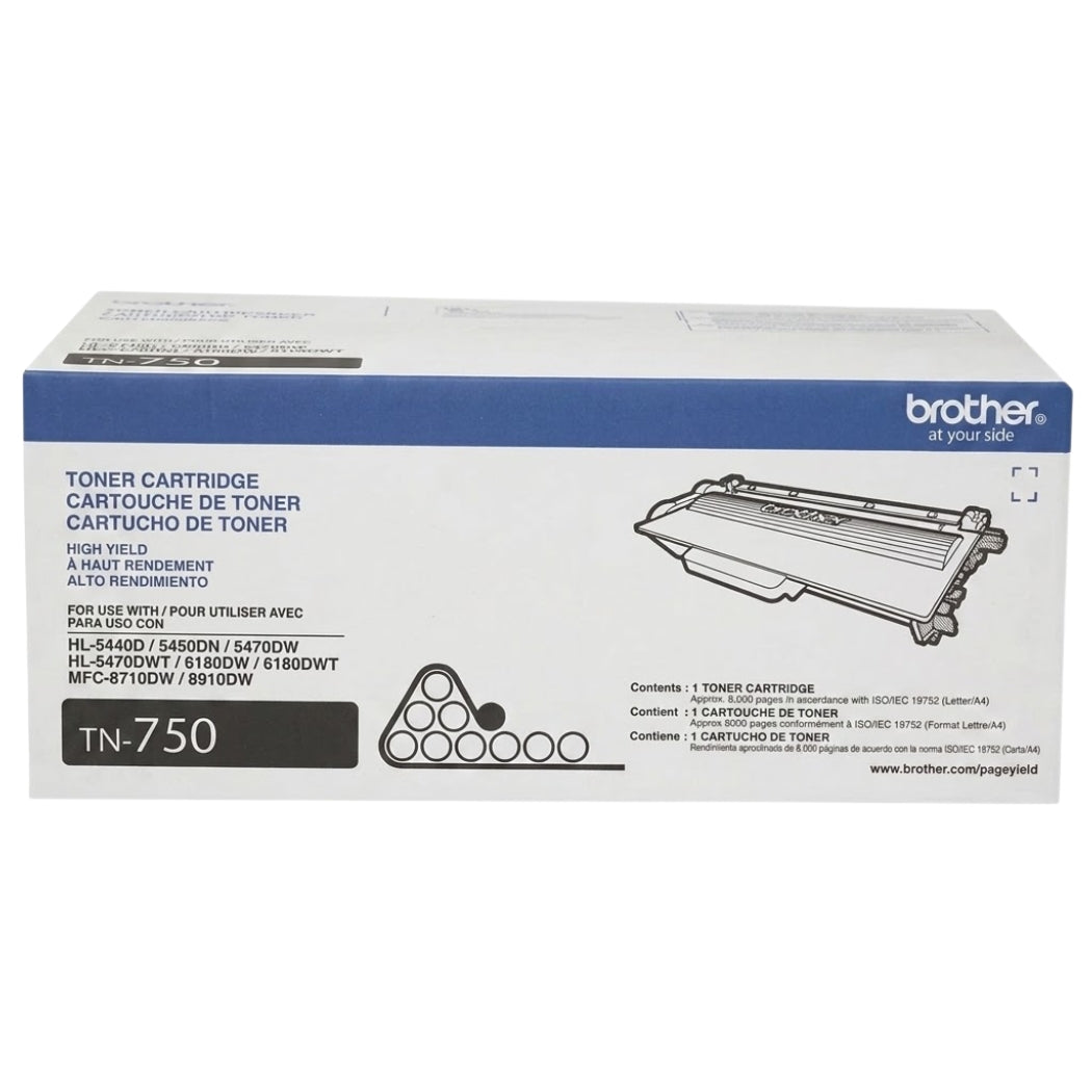New, Pre-Owned - Brother TN-750 High-Yield Black Toner Cartridge