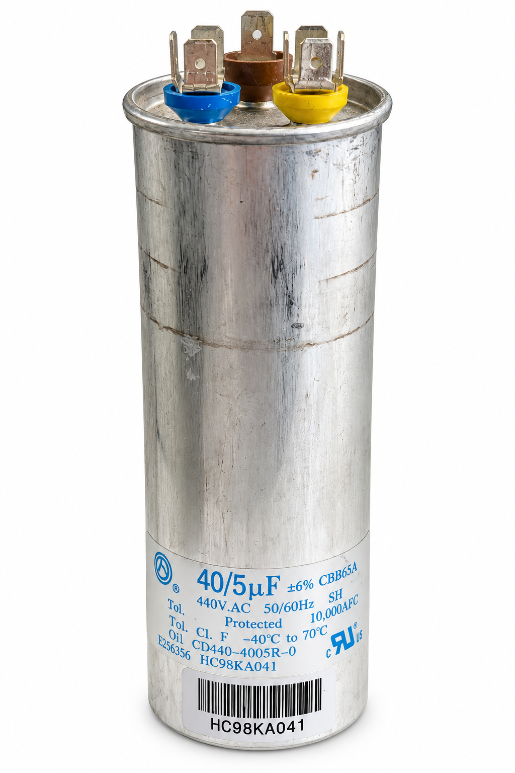 HC98KA041 40/5 uF 440VAC HVAC dual run capacitor