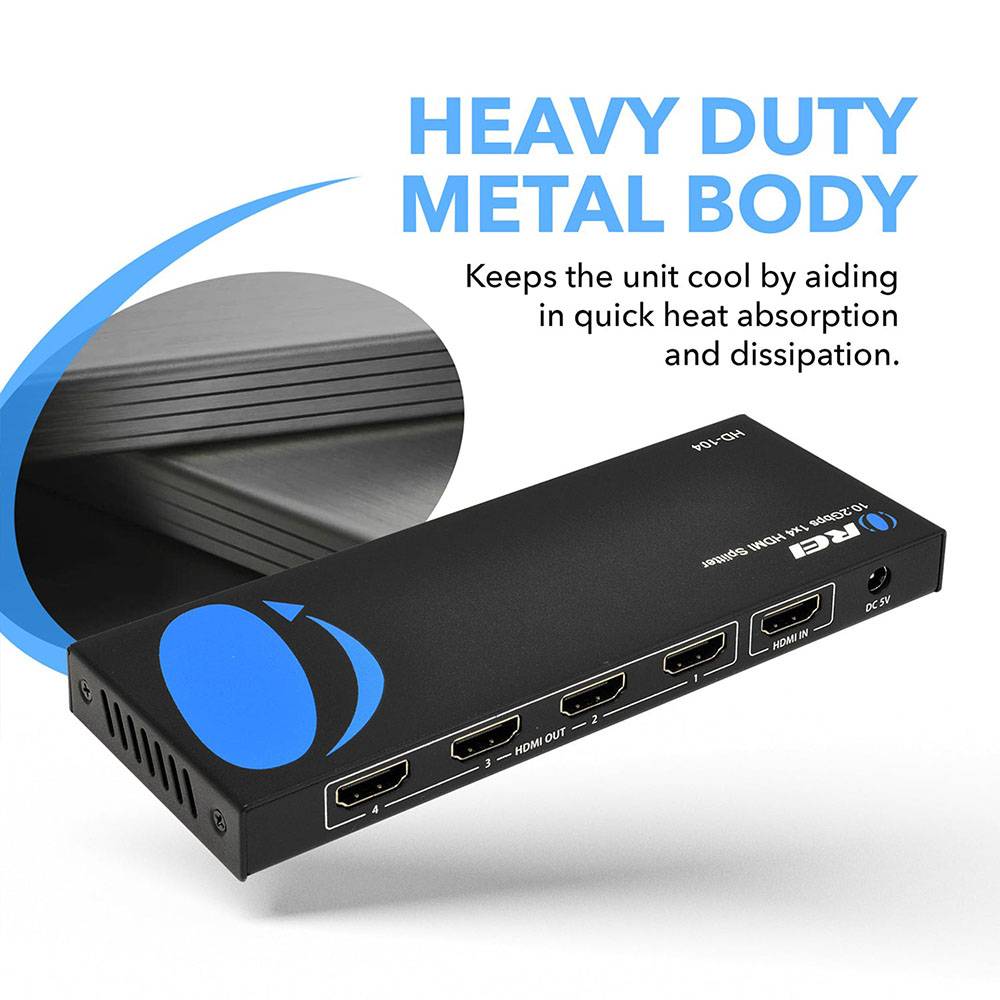 4K@30Hz 1x4 HDMI™ Splitter (HD-104)