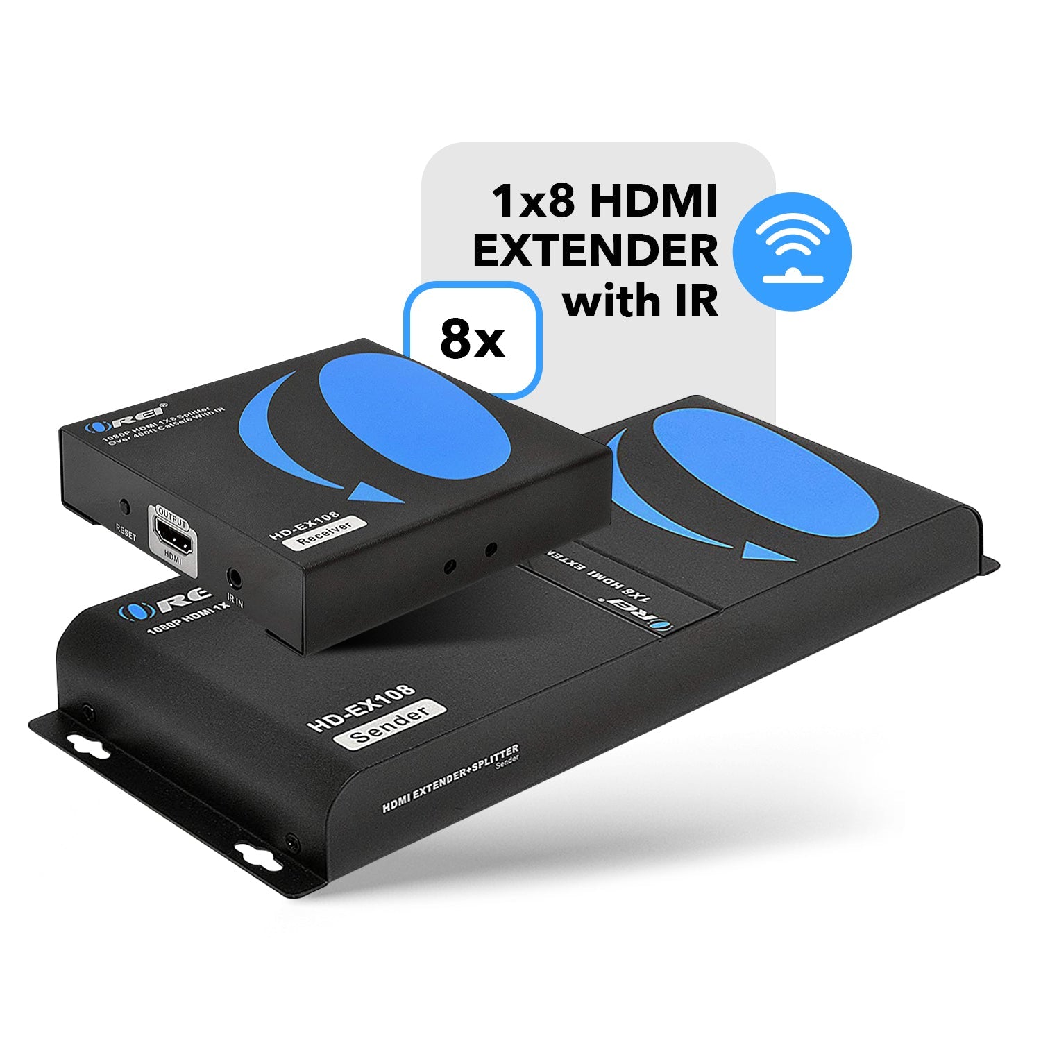 1080p 1x8 HDMI™ Extender Splitter (Over IP) - 400ft (cat6)-HD-EX108
