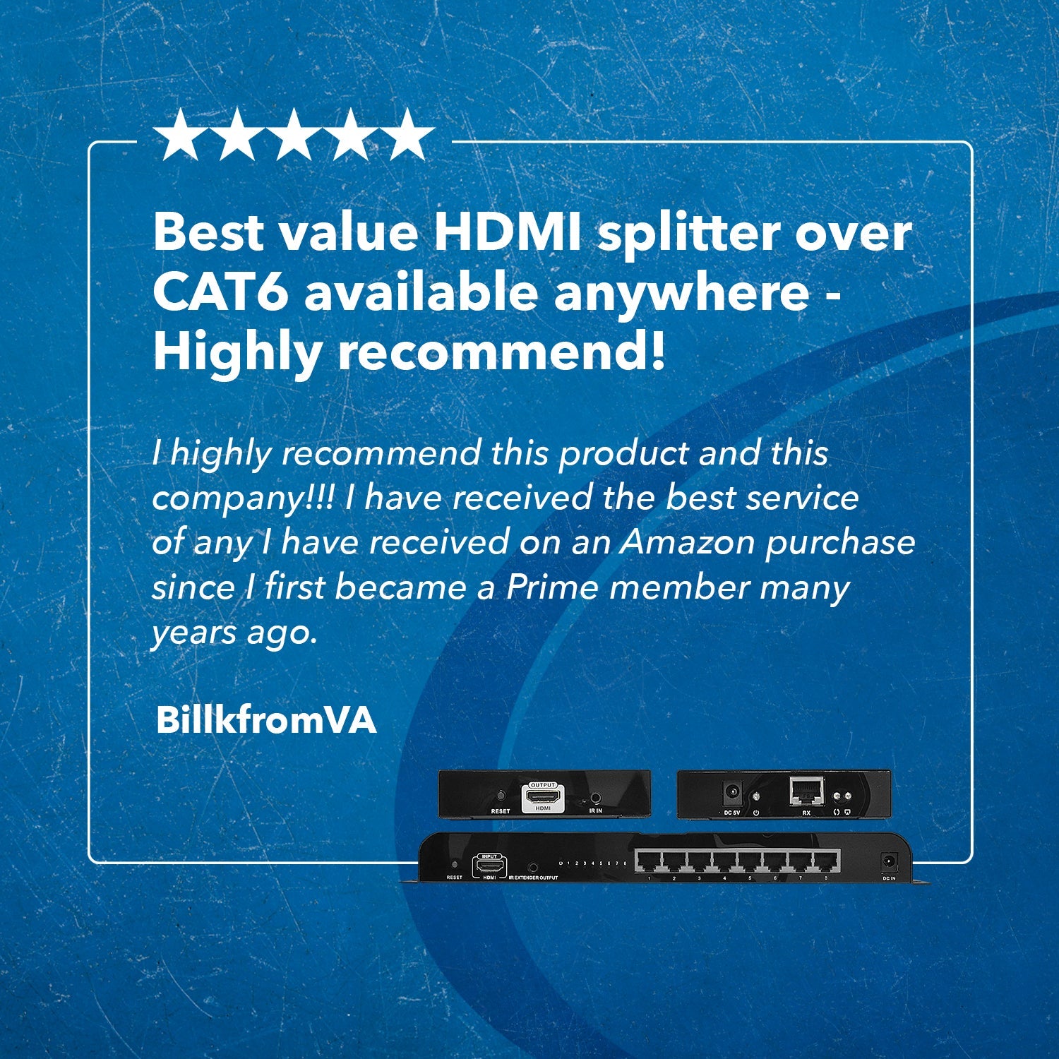 1080p 1x8 HDMI™ Extender Splitter (Over IP) - 400ft (cat6)-HD-EX108