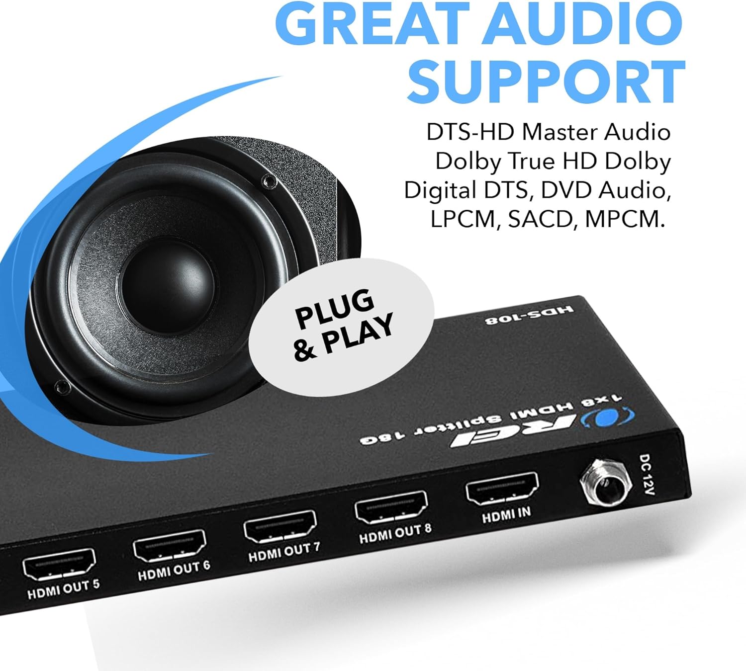 4K@60Hz 1x8 HDMI™ Splitter-HDS-108