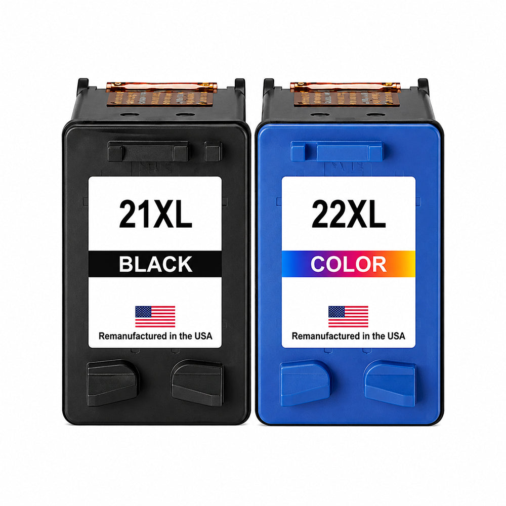 U.S. Remanufactured for HP 21XL Black / HP 22XL Color Combo Pack Ink Cartridges