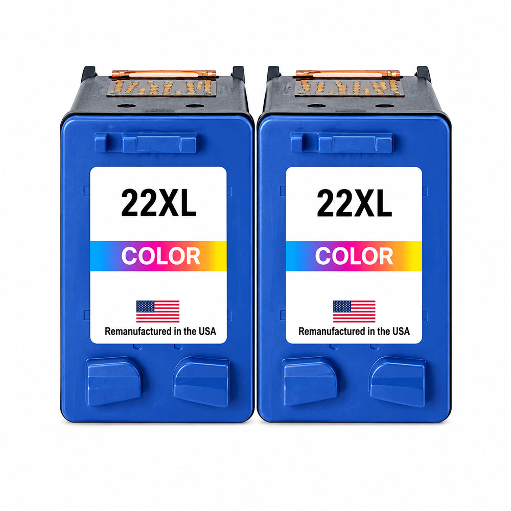 U.S. Remanufactured for HP 22XL (CH570AN) Color Twin Pack Ink Cartridges Twin Pack