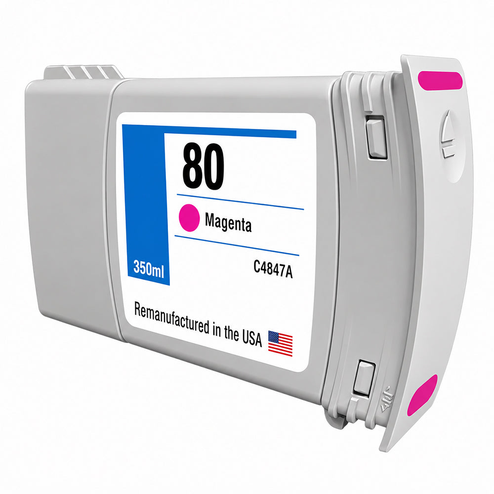 U.S. Remanufactured Ink Cartridge for HP 80 350mL (C4847A) Magenta
