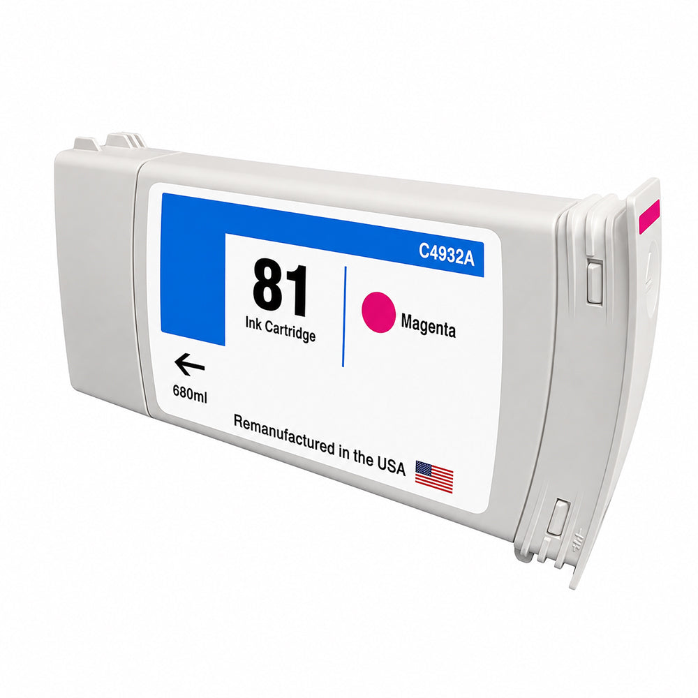 U.S. Remanufactured Ink Cartridge for HP 81 680mL Magenta