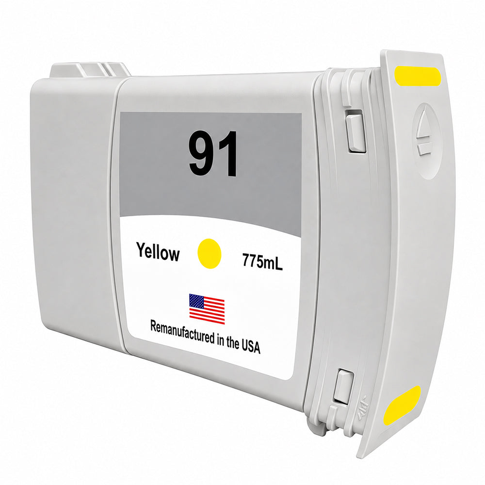 U.S. Remanufactured for HP 91 775mL (C9469A) Yellow Ink Cartridges
