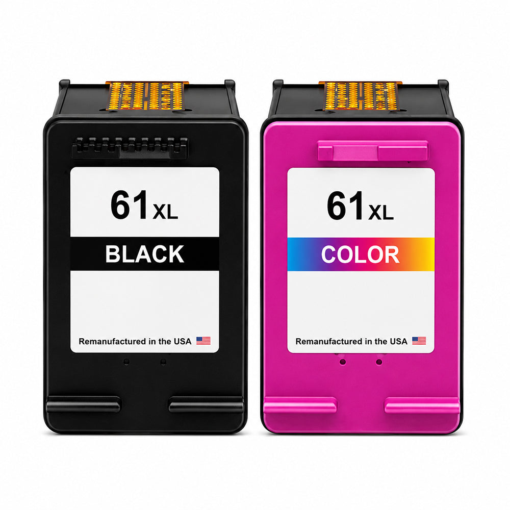 U.S. Remanufactured for HP 61XL Black / Color Combo Pack Ink Cartridges