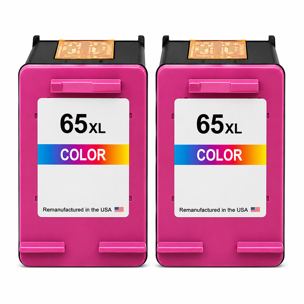 U.S. Remanufactured for HP 65XL (N9K03AN) Color Twin Pack Ink Cartridges